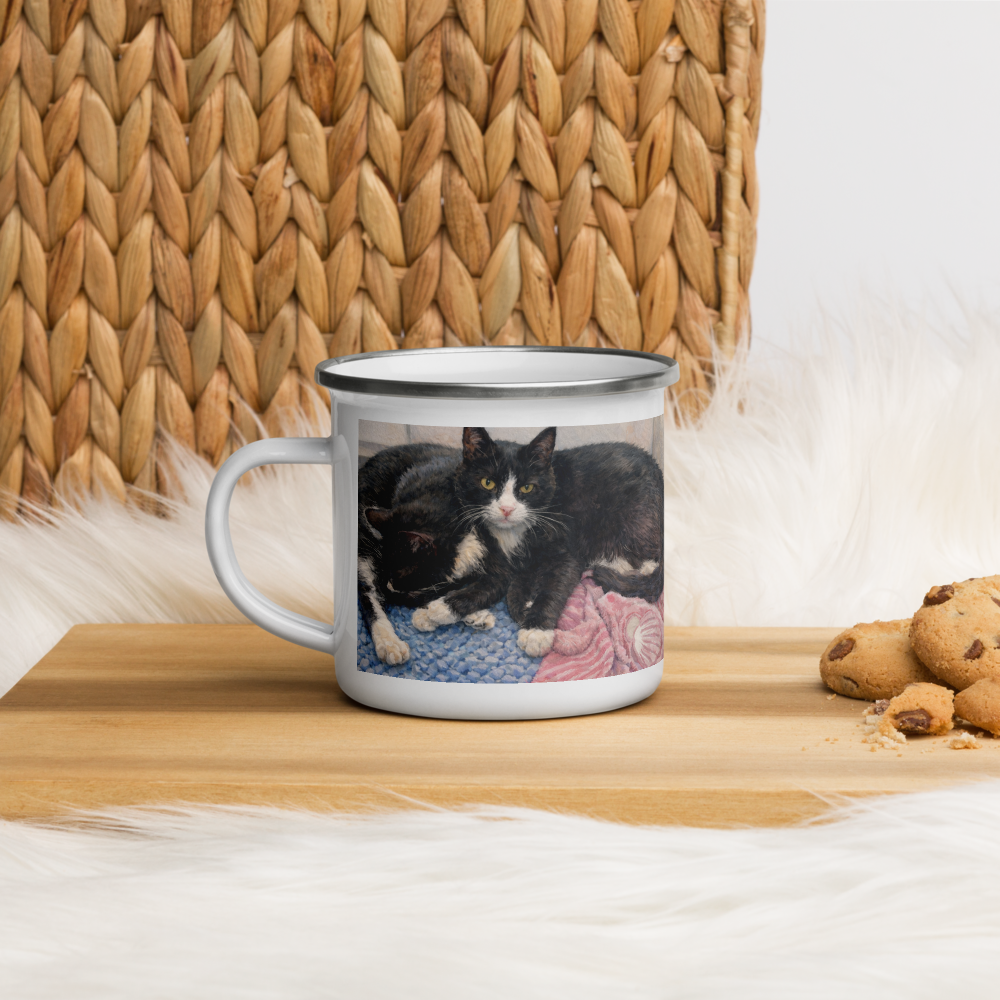 Milkman Kitties at the Beach — Enamel Art Mug
