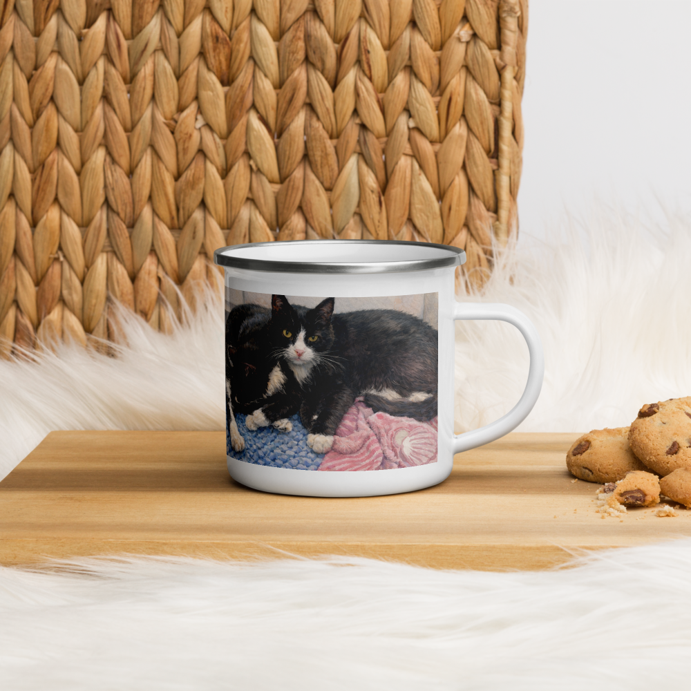 Milkman Kitties at the Beach — Enamel Art Mug